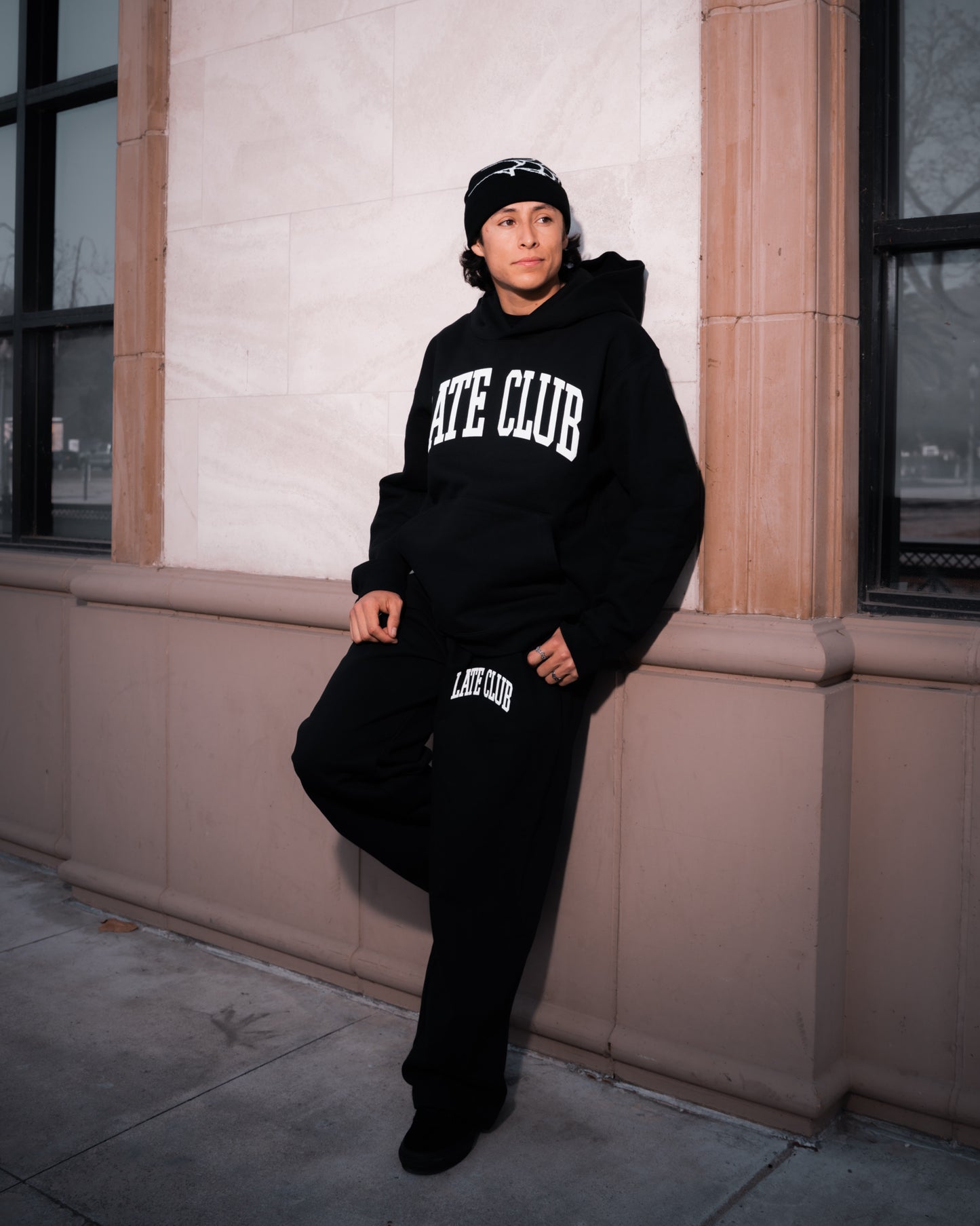 College Puff Sweats (Black/White)