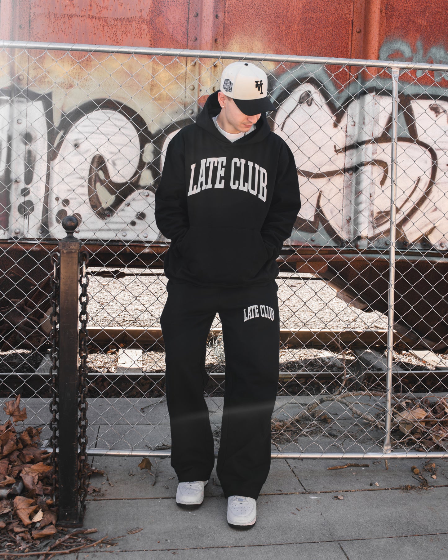College Puff Sweats (Black/White)