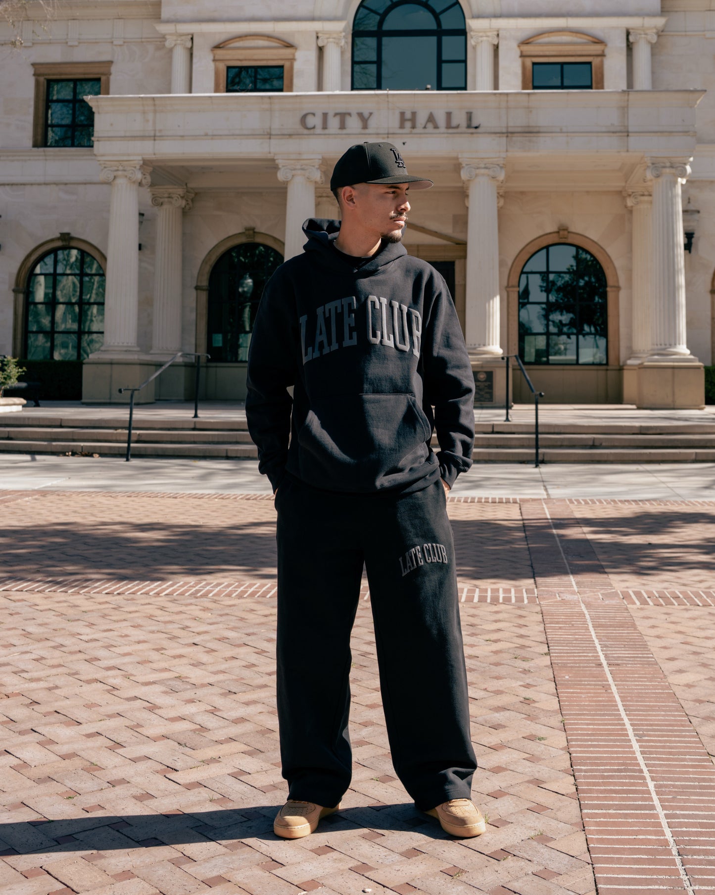 College Puff Sweats (Black/Black)