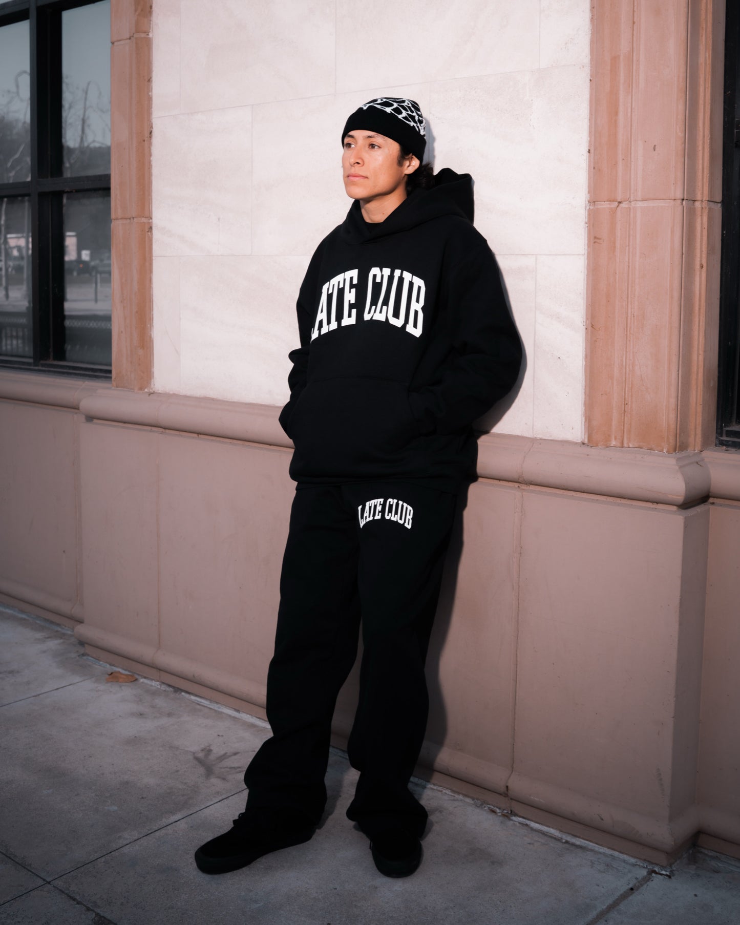 College Puff Hoodie (Black/White)