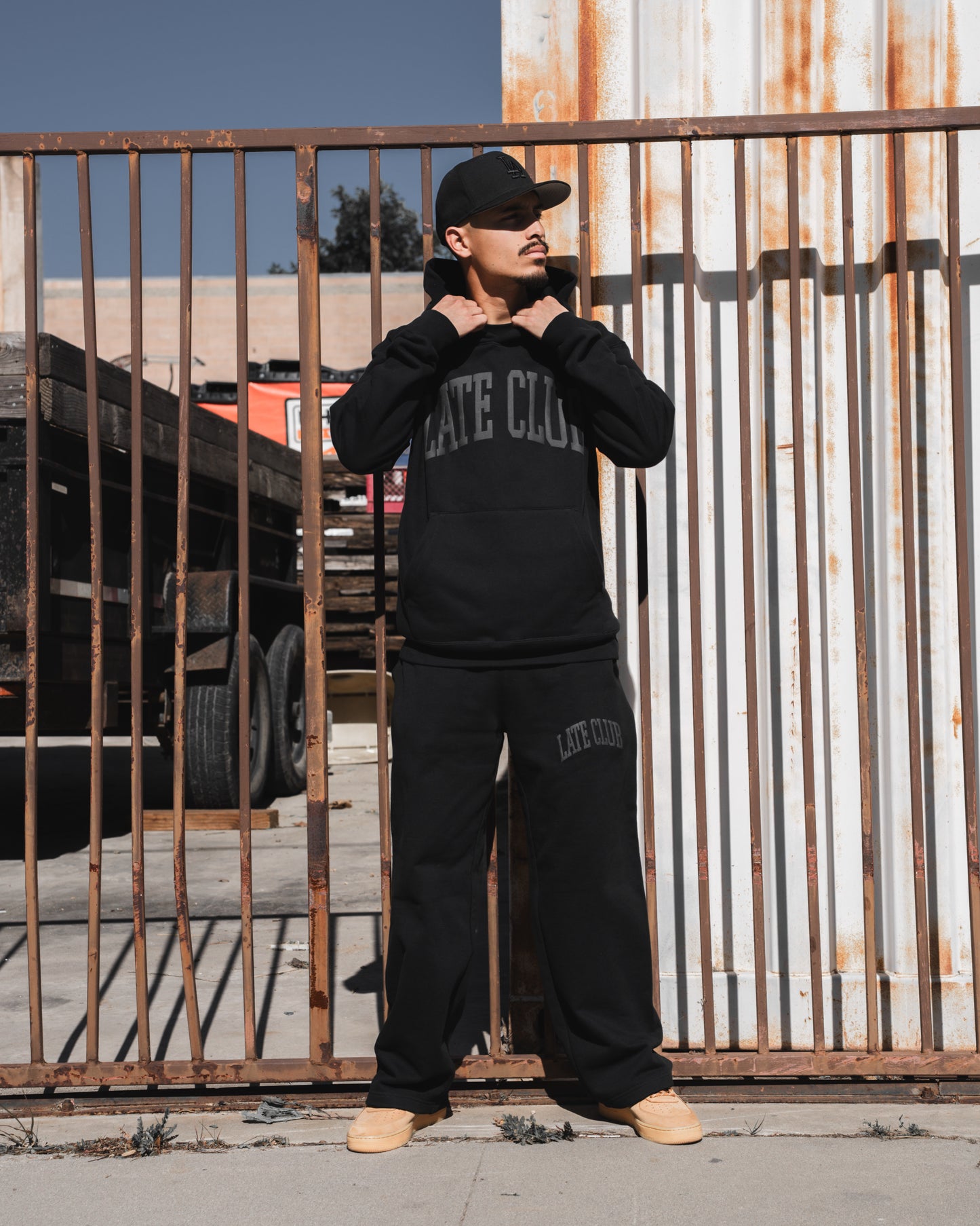 College Puff Sweats (Black/Black)