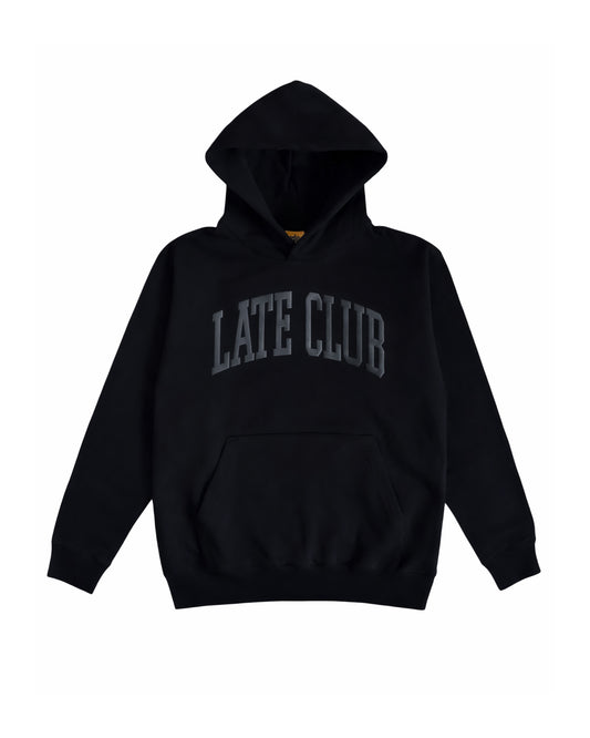 College Puff Hoodie (Black/Black)